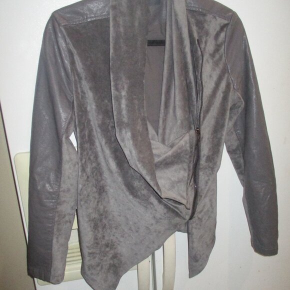 BLANKNYC faux leather cardigan jacket gray S - Picture 4 of 6
